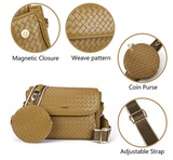 Crossbody Bags for Women, Multipocket Messenger Bag with Coin Purse, High Quality Leather