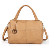 Women's PU Leather Handbag with Zipper Closure, Two Compartments, Personality Grab, Adjustable and Detachable Shoulder Strap - Includes Smaller Handbag for Essentials