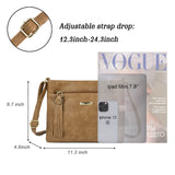 Brown Crossbody Bag - Stylish Women's Cross Body Bag with Adjustable Strap, Multiple Pockets, Tassel Pendant, and Exquisite Hardware