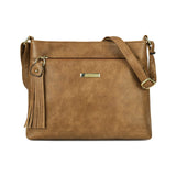 Brown Crossbody Bag - Stylish Women's Cross Body Bag with Adjustable Strap, Multiple Pockets, Tassel Pendant, and Exquisite Hardware