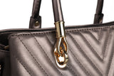 Stylish PU Handbag with Three Big Compartments in Various Colors, Stylish & Chic Look, Quality Zip & Material