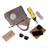 Stylish PU Handbag with Three Big Compartments in Various Colors, Stylish & Chic Look, Quality Zip & Material