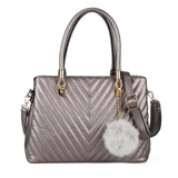 Stylish PU Handbag with Three Big Compartments in Various Colors, Stylish & Chic Look, Quality Zip & Material