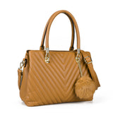 Stylish PU Handbag with Three Big Compartments in Various Colors, Stylish & Chic Look, Quality Zip & Material