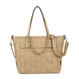 Stylish PU Handbag with Two Big Compartments and Adjustable Strap