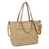 Stylish PU Handbag with Two Big Compartments and Adjustable Strap