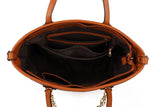 Stylish PU Handbag with Two Big Compartments and Adjustable Strap