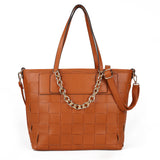 Stylish PU Handbag with Two Big Compartments and Adjustable Strap