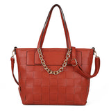 Stylish PU Handbag with Two Big Compartments and Adjustable Strap