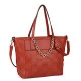 Stylish PU Handbag with Two Big Compartments and Adjustable Strap