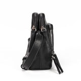 Stylish PU Handbag with Adjustable Strap, Multiple Compartments, and Zipper Closure - Available in Black, Brown, and Pink with Detachable Shoulder Strap