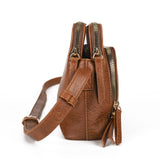 Stylish PU Handbag with Adjustable Strap, Multiple Compartments, and Zipper Closure - Available in Black, Brown, and Pink with Detachable Shoulder Strap