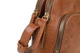 Stylish PU Handbag with Adjustable Strap, Multiple Compartments, and Zipper Closure - Available in Black, Brown, and Pink with Detachable Shoulder Strap