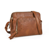 Stylish PU Handbag with Adjustable Strap, Multiple Compartments, and Zipper Closure - Available in Black, Brown, and Pink with Detachable Shoulder Strap
