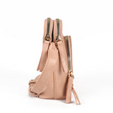 Stylish PU Handbag with Adjustable Strap, Multiple Compartments, and Zipper Closure - Available in Black, Brown, and Pink with Detachable Shoulder Strap