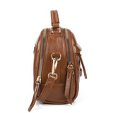Ladies Handbag with Adjustable Strap, Two Large Compartments, Two Secondary Compartments, Zipper Closure, and Water-Resistant PU Material