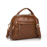 Ladies Handbag with Adjustable Strap, Two Large Compartments, Two Secondary Compartments, Zipper Closure, and Water-Resistant PU Material