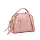 Ladies Handbag with Adjustable Strap, Two Large Compartments, Two Secondary Compartments, Zipper Closure, and Water-Resistant PU Material