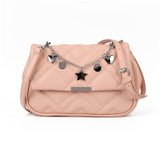 Women's Cross Body Bag - Stylish and Sophisticated Bag with Adjustable Strap, Fancy Chain, Magnetic Closure, 4 Compartments, Back Pocket with Zipper