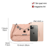 Women's Cross Body Bag - Stylish and Sophisticated Bag with Adjustable Strap, Fancy Chain, Magnetic Closure, 4 Compartments, Back Pocket with Zipper