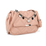 Women's Cross Body Bag - Stylish and Sophisticated Bag with Adjustable Strap, Fancy Chain, Magnetic Closure, 4 Compartments, Back Pocket with Zipper