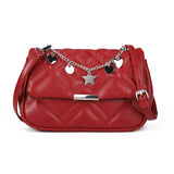 Women's Cross Body Bag - Stylish and Sophisticated Bag with Adjustable Strap, Fancy Chain, Magnetic Closure, 4 Compartments, Back Pocket with Zipper
