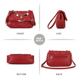 Women's Cross Body Bag - Stylish and Sophisticated Bag with Adjustable Strap, Fancy Chain, Magnetic Closure, 4 Compartments, Back Pocket with Zipper