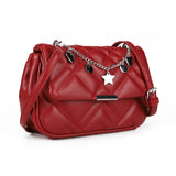 Women's Cross Body Bag - Stylish and Sophisticated Bag with Adjustable Strap, Fancy Chain, Magnetic Closure, 4 Compartments, Back Pocket with Zipper