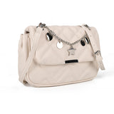 Women's Cross Body Bag - Stylish and Sophisticated Bag with Adjustable Strap, Fancy Chain, Magnetic Closure, 4 Compartments, Back Pocket with Zipper