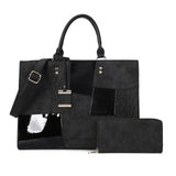Fashion Patchwork Pendant Bag Set for Women - Stylish and Versatile Bags with Spacious Compartment, Twin Handles, and Elegant Design