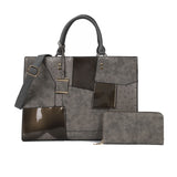 Fashion Patchwork Pendant Bag Set for Women - Stylish and Versatile Bags with Spacious Compartment, Twin Handles, and Elegant Design