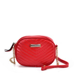 Chic V-Shaped Line Chain Handbag in Red and Purplish Red - Perfect for a Night Out or Special Occasions