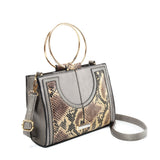 Generous Snakeskin PU Crossbody Bag with Adjustable Strap and Zipper Closure