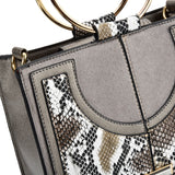 Generous Snakeskin PU Crossbody Bag with Adjustable Strap and Zipper Closure
