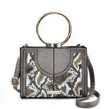 Generous Snakeskin PU Crossbody Bag with Adjustable Strap and Zipper Closure
