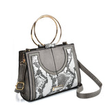 Generous Snakeskin PU Crossbody Bag with Adjustable Strap and Zipper Closure