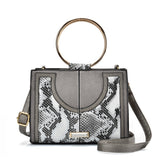 Generous Snakeskin PU Crossbody Bag with Adjustable Strap and Zipper Closure