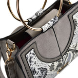 Generous Snakeskin PU Crossbody Bag with Adjustable Strap and Zipper Closure