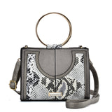 Generous Snakeskin PU Crossbody Bag with Adjustable Strap and Zipper Closure
