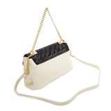 Stylish Chain Handbag with Flap and Studs Design - Available in White, Grey, and Black
