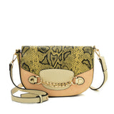 Leather Saddle Bag With Hardware Ring Chain Decoration