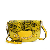 Leather Saddle Bag With Hardware Ring Chain Decoration