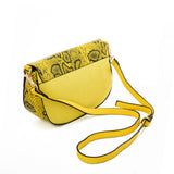 Leather Saddle Bag With Hardware Ring Chain Decoration