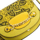 Leather Saddle Bag With Hardware Ring Chain Decoration