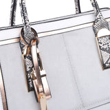 Women's New Fashion Snake Print Color Handbag With Matched Purse