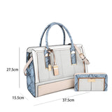 Women's New Fashion Snake Print Color Handbag With Matched Purse