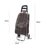 Shopping Trolley, Lightweight, Foldable & Portable, Large Capacity, Latest 2023 Model, Made From High Quality Oxford Fabric, Classic Patterns, 30L