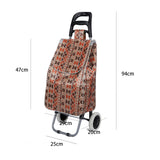 Shopping Trolley, Lightweight, Foldable & Portable, Large Capacity, Latest 2023 Model, Made From High Quality Oxford Fabric, Classic Patterns, 30L