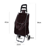 Shopping Trolley, Lightweight, Foldable & Portable, Latest 2023 Model, Large Capacity, Made From High Quality Oxford Fabric, Heart & Polka Dot Pattern, 30L
