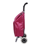 Shopping Trolley, Lightweight, Foldable & Portable, Latest 2023 Model, Large Capacity, Made From High Quality Oxford Fabric, Heart & Polka Dot Pattern, 30L